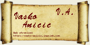 Vasko Aničić vizit kartica